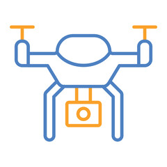 Smart Drone Blue And Orange Line Icon