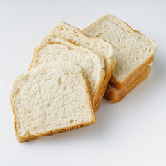 fresh toasted bread on a white background