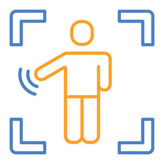 Motion Sensor Blue And Orange Line Icon