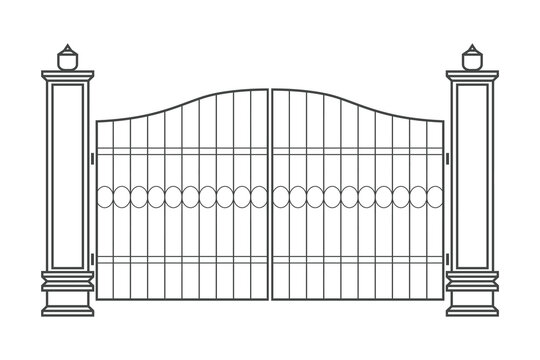 recommend clip art: gate or fence design vector flat isolated illustration