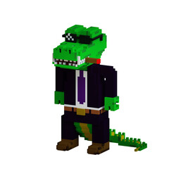 3D Business croc character illustration