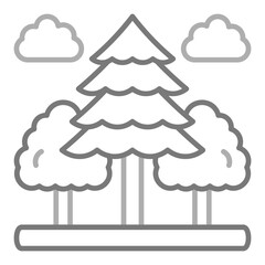 Forest Greyscale Line Icon
