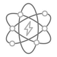 Atomic Energy Greyscale Line Icon