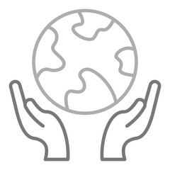 Earth Greyscale Line Icon