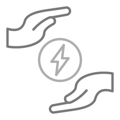 Save Energy Greyscale Line Icon