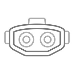 Stereoscopic Greyscale Line Icon