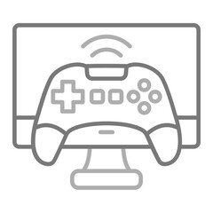 Video Game Greyscale Line Icon