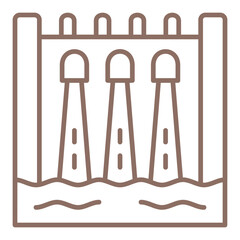 Hydroelectric Multicolor Line Icon