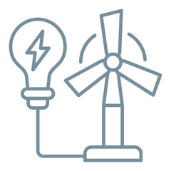 Wind Power Multicolor Line Icon