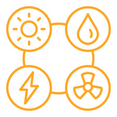 Energy Sources Multicolor Line Icon