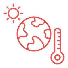 Climate Change Multicolor Line Icon