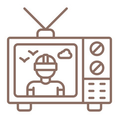 Television Multicolor Line Icon