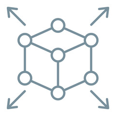 3d Model Multicolor Line Icon