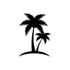 Fototapeta na wymiar vector black palm icon on white background
