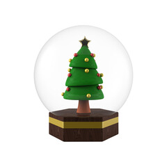 CHRISTMAS TREE ON GLASS BALL