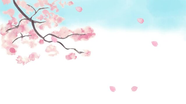 空に舞う桜の花びら