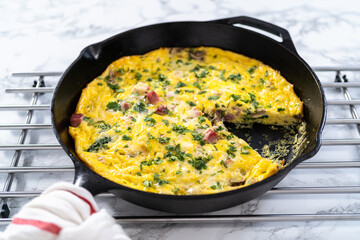 Spinach and ham frittata