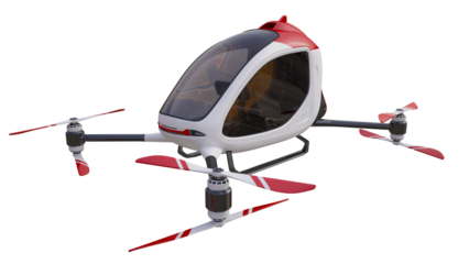 Generic Electric Passenger Drone. This is a 3D model and doesn't exist in real life. 3D illustration