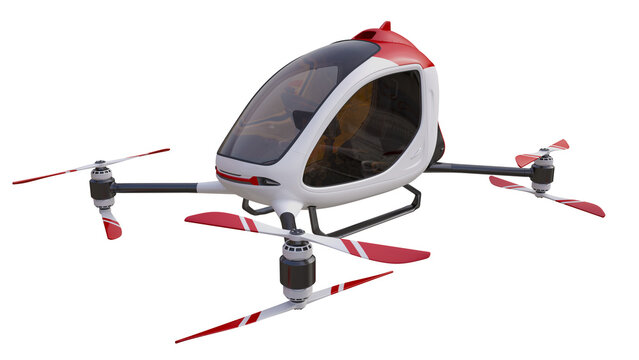 Generic Electric Passenger Drone. This is a 3D model and doesn't exist in real life. 3D illustration