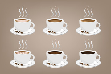 Vector Illustration of Set of Coffee Menu