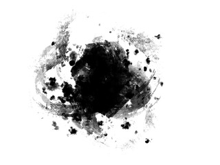 Abstract grunge smudge with black brush strokes and splashes