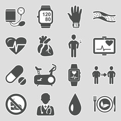 Blood Pressure Icons. Sticker Design. Vector Illustration.