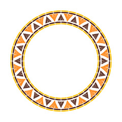 Tribal frame border. African pattern. Circle ethic texture.