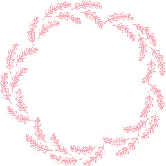 Christmas frame pink fir branches vector illustration