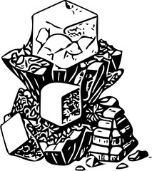 illustration of a ice blocks