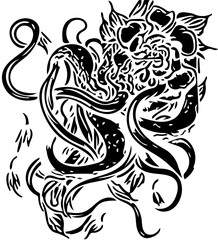 black and white tattoo