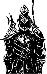 black and white halloween monster