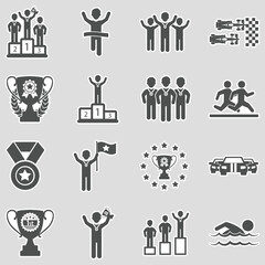 Competition Icons. Sticker Design. Vector Illustration.