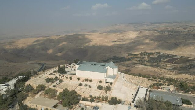 Aerial view of Mount Nebo in Jordan