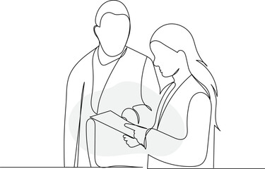 people communicate sketch, continuous line drawing, vector