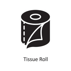 Tissue Roll Vector Solid Icon Design illustration. Housekeeping Symbol on White background EPS 10 File