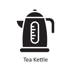 Tea Kettle Vector Solid Icon Design illustration. Housekeeping Symbol on White background EPS 10 File