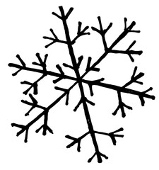 Ice crystal icon freehand drawn illustration