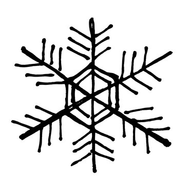 Ice crystal icon freehand drawn illustration