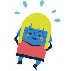 Illustration of a stressed businesswoman - business and working design