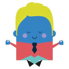 Illustration of a zen businesman - business and working design