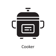 Cooker Vector Solid Icon Design illustration. Housekeeping Symbol on White background EPS 10 File