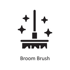 Broom Brush Vector Solid Icon Design illustration. Housekeeping Symbol on White background EPS 10 File