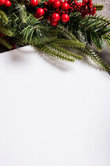 white sheet Christmas tree branches