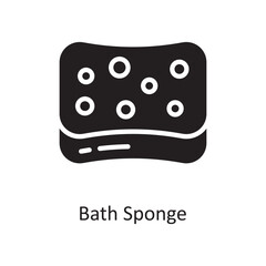 Bath Sponge Vector Solid Icon Design illustration. Housekeeping Symbol on White background EPS 10 File