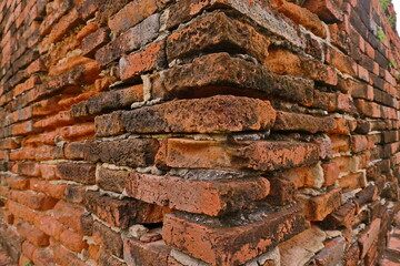 Old Bricks wall Ayutthaya background 