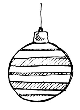 Christmas decoration icon freehand drawn