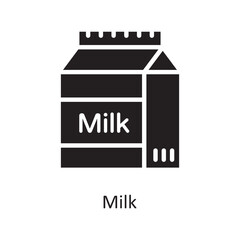 Milk  Vector Solid Icon Design illustration. Housekeeping Symbol on White background EPS 10 File