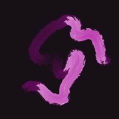 Pink ragged brush pattern on a black background