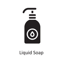 Liquid Soap Vector Solid Icon Design illustration. Housekeeping Symbol on White background EPS 10 File