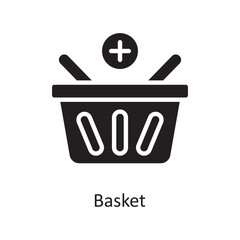 Basket  Vector Solid Icon Design illustration. Housekeeping Symbol on White background EPS 10 File